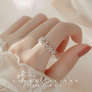 925 Sterling Silver Flower Ring Flower - One Size