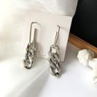 Chain Earring 1 Pair - S925 Silver - Silver - One Size