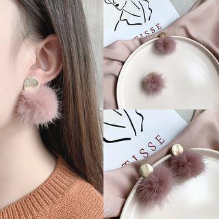 Bobble Dangle Earring Earrings - Grayish Pink - One Size