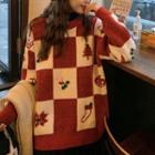 Christmas Themed Checkerboard Sweater