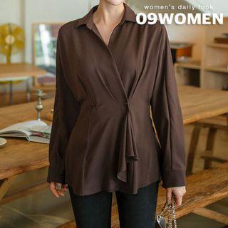 Plus Size Draped Wrap Blouse