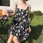 Flower Print Wide-strap Sundress