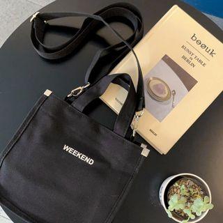 Letter-printed Canvas Tote Bag