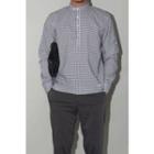 Check-pattern Henley Shirt