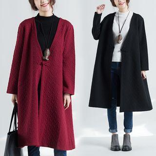 Textured Frog Button Coat