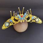 Butterfly Headpiece Y13 - 1 Piece - Headpiece - Gold & Blue - One Size