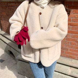 Faux Fur Plain Coat