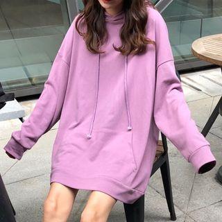 Plain Oversized Hoodie Purple - One Size