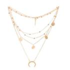 Moon Charm Multi Chain Necklace