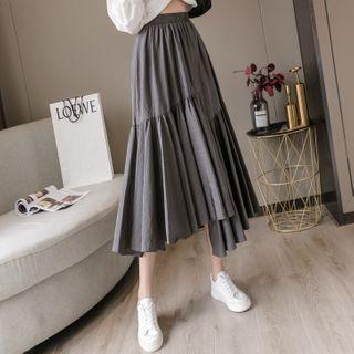 Irregular Chiffon A-line Midi Skirt