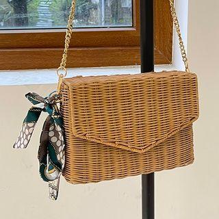 Woven Crossbody Bag Coffee - One Size