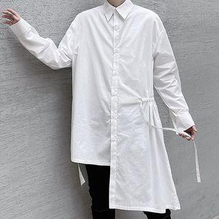 Asymmetric Plain Long-sleeve Shirt