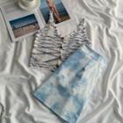 Color Block Knit Camisole Top / Tie-dye A-line Semi Skirt ( Various Designs )