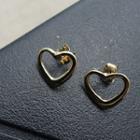 Heart Metallic Earrings Gold - One Size