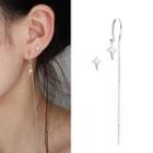 Non-matching Rhinestone Star Earring With Earring Back - 1 Pair - Threader Earring - As Shown In Figure - One Size