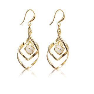 Layered Alloy Dangle Earring 1 Pr - Gold - One Size
