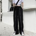 High Waist Drawstring Zipper-front Loose-fit Pants