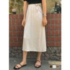 Tie-waist Slit-detail Long Skirt