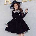 Cutout Bow-accent Flare A-line Cocktail Dress