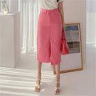 Zip-fly H-line Cotton Skirt