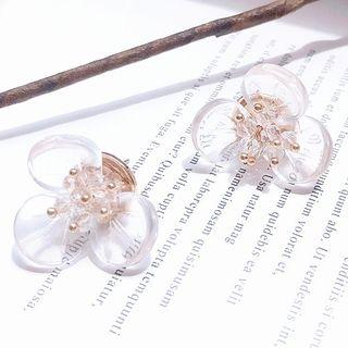 Faux Crystal Flower Earring S925 Sterling Silver - As Shown In Figure - One Size