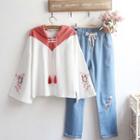 Frog Buttoned Hoodie / Jeans / Set