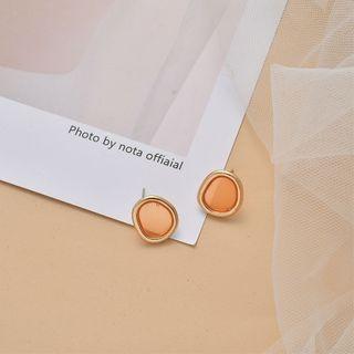 Transparent Irregular Metal Disc Earring 1 Pair - Gold - One Size