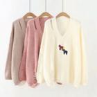 Ripped Horse Embroidered Sweater
