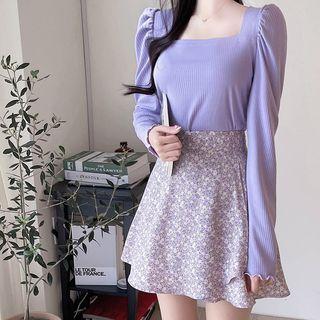 Floral Mini Swing Skirt