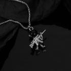 Astronaut Pendant Stainless Steel Necklace 1 Pc - Silver - One Size