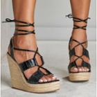 Espadrille Platform Wedge Lace-up Sandals