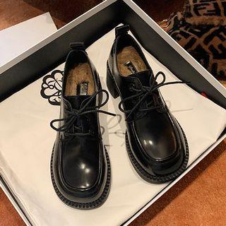 Lace-up Chunky Heel Pumps