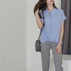 Open-placket Drape-front Top