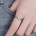 Wavy Alloy Ring Ring - Silver - One Size