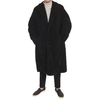 Plus Size Sherpa-fleece Long Coat