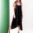 Color-block Maxi Dress Black - One Size