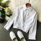 Plain Pocketed Shirt White - One Size