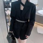 Chained Open-front Blazer