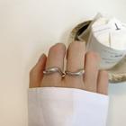 925 Sterling Silver Wavy Open Ring 1 Pc - Silver - One Size