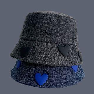 Heart Denim Bucket Hat