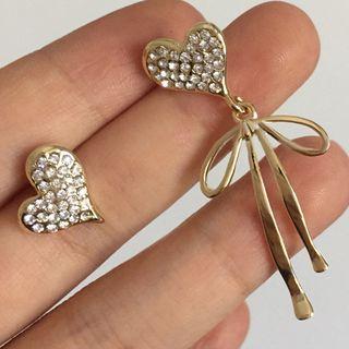 Asymmetric Rhinestone Earring K54 - 1 Pair - One Size