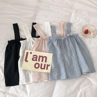 Plain Ruffled-trim Sleeveless Top