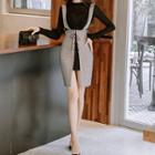Set: Long-sleeve Mini Dress + Fitted Jumper Skirt