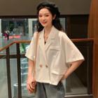 Short-sleeve Double-breasted Loose-fit Shirt
