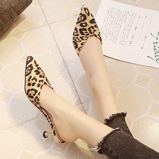Leopard Print Kitten Heel Mules