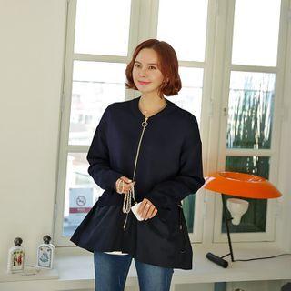 Knitted Peplum Zip Jacket