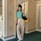 Stripe Lounge Pants Beige - One Size