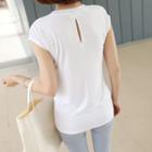 Cap-sleeve Keyhole-back Tank Top