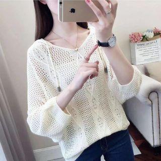 Sheer Hooded Sweater