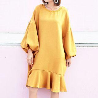 Balloon Long-sleeve A-line Dress